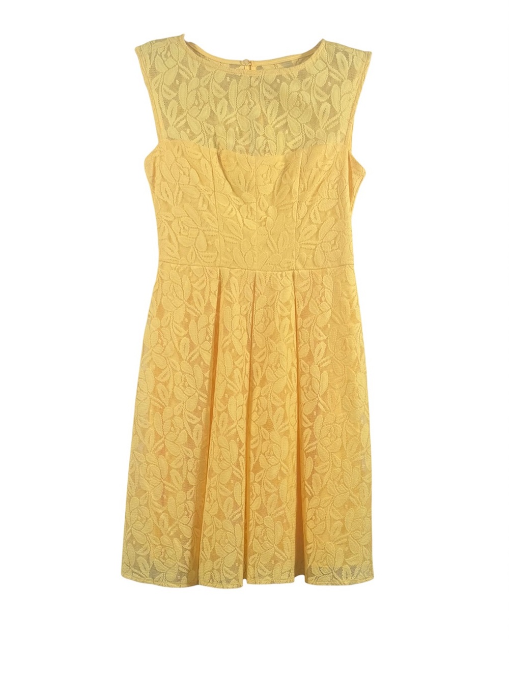 London Times Yellow Floral Lace Fit & Flare Wedding Guest Dress NWT Size 6